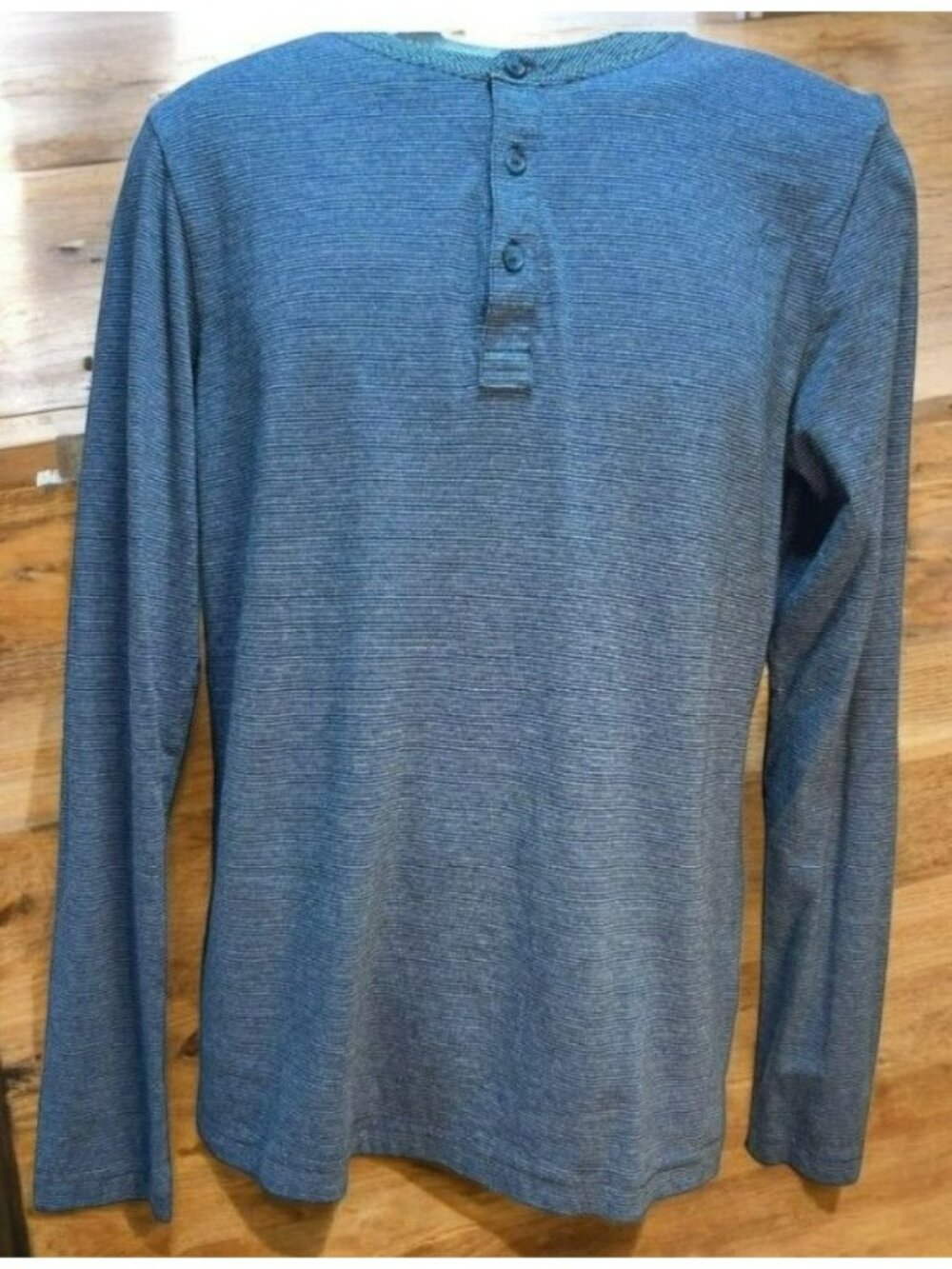 Travis Mathew Mens Blue Long Sleeve Henley Shirt Small Cotton Modal Blend